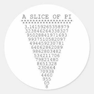 Sticker Rond Une tranche de présentation Pi