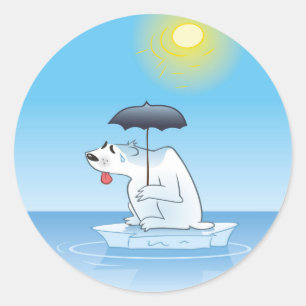 Sticker Rond Une transpiration polaire concernent la glace de