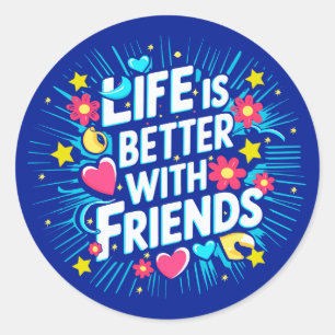 Sticker Rond Une typographie vivante pour célébrer la joie des