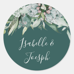 Sticker Rond Une verdure succulente Phoques d'enveloppe Maria