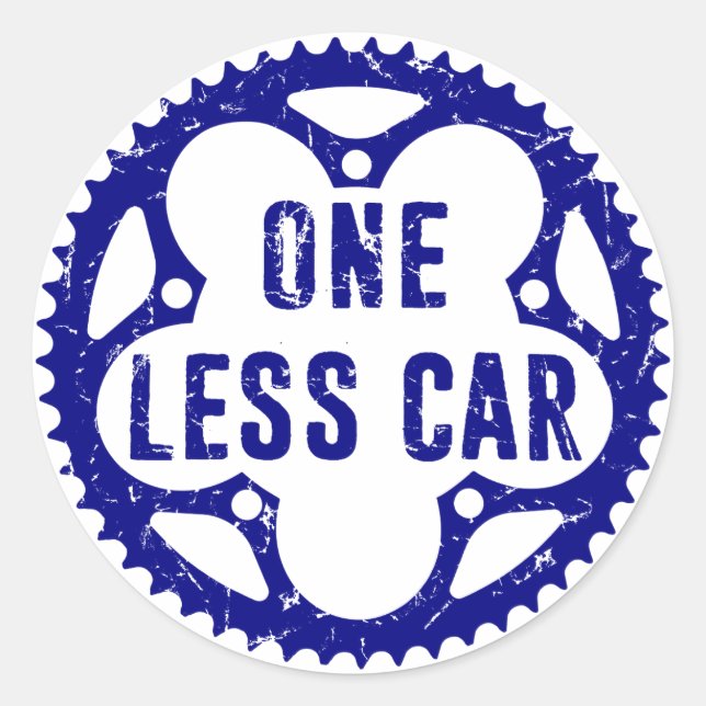 Sticker Rond Une voiture de moins (Devant)