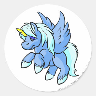 Sticker Rond Uni bleu