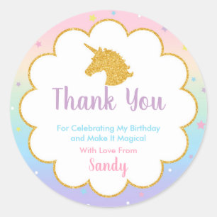 Sticker Rond Unicorn Magical Anniversaire Party Favoriser Stick