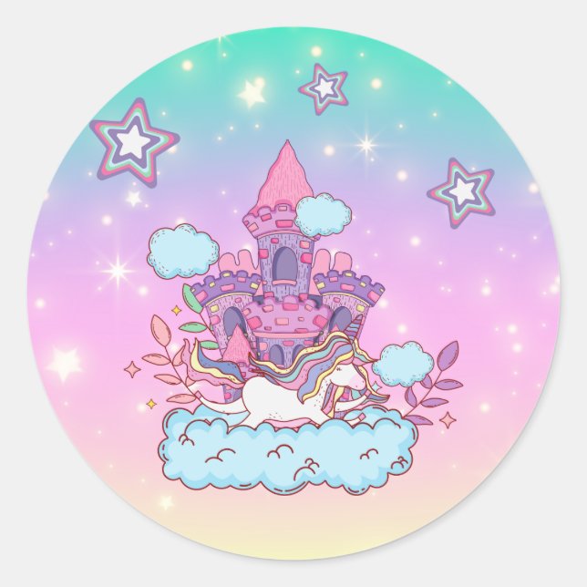 Sticker Rond Unicorn Party Collection! (Devant)