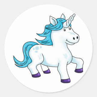 Sticker Rond Unicorne