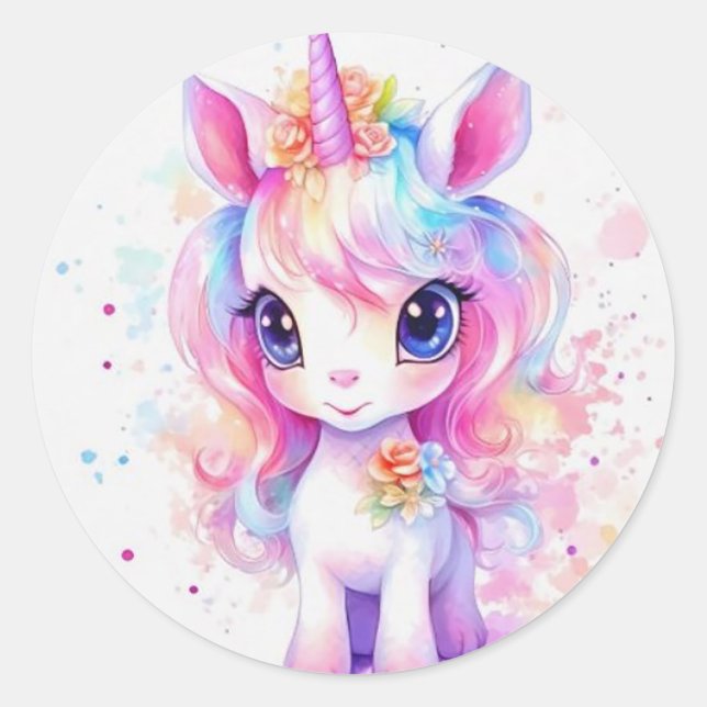 Sticker Rond Unicorne (Devant)