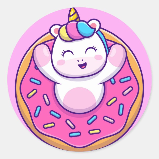 Sticker Rond Unicorne (Devant)