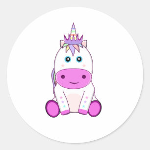 Sticker Rond Unicorne