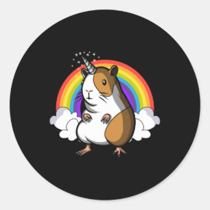 Sticker Rond Unicorne de porc de Guinée