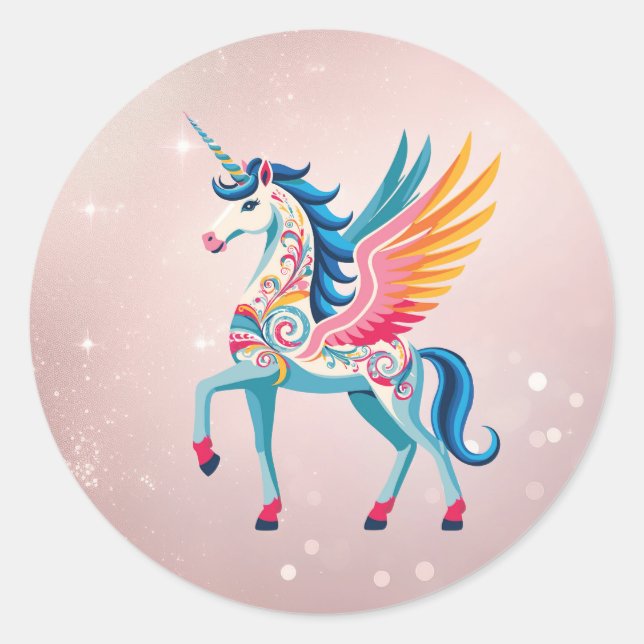 Sticker Rond Unicorne torse (Devant)