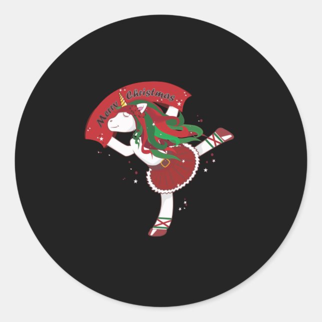 Sticker Rond Unicorne Vilain Noël (Devant)