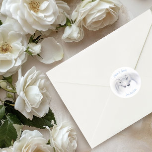 Sticker Rond Unicornes blanches Aimer Couple