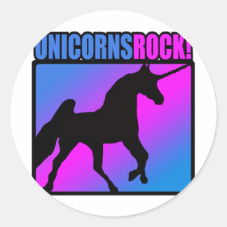 Sticker Rond Unicorns Rock !