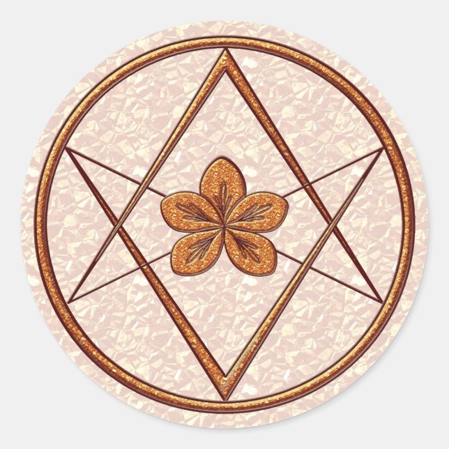 Sticker Rond Unicursal or rose (Devant)