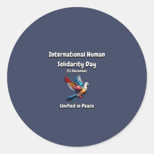 Sticker Rond Unifié en paix. Journée de la solidarité humaine.