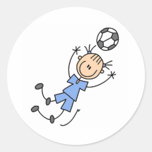 Sticker Rond Uniforme bleu du football de fille