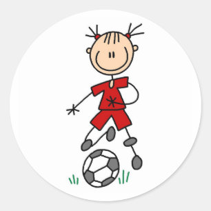 Sticker Rond Uniforme de football rouge fille