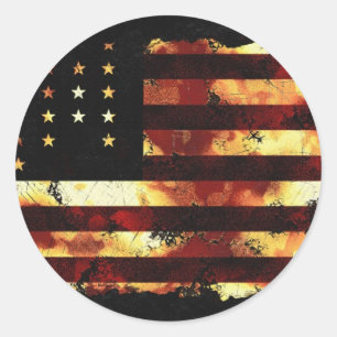 Sticker Rond Union Flag, Guerre civile, Stars and Stripes, USA