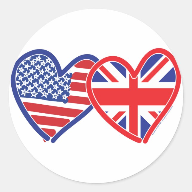 Sticker Rond Union Jack/États-Unis (Devant)