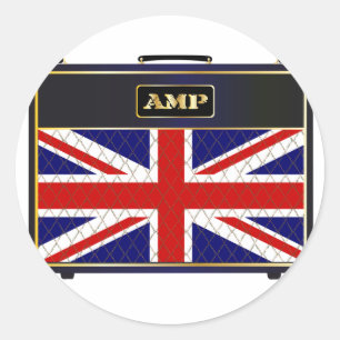 Sticker Rond Union Jack Guitar Amplifier