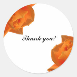 Sticker Rond Unique minimaliste rose floral féminin orange