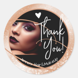 Sticker Rond Unique Modèle photo élégant Poche Coeur de cadre