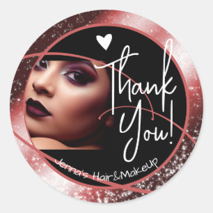 Sticker Rond Unique Modèle photo élégant Red Frame Heart