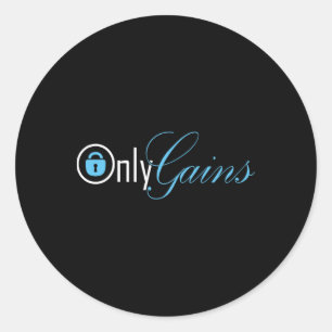 Sticker Rond Uniquement Gains Fitness Studio 1