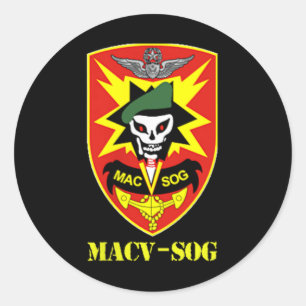 Sticker Rond Unité de l'armée de Macv-sog petit Patch couleur c