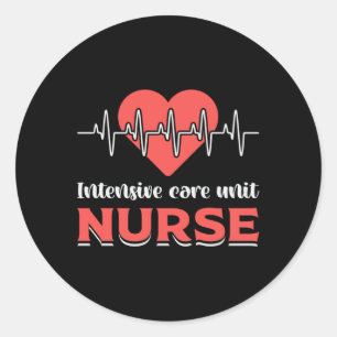 Sticker Rond Unité de soins intensifs Infirmière Médecine de l'