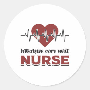 Sticker Rond Unité de soins intensifs Infirmière UIC Médecine d