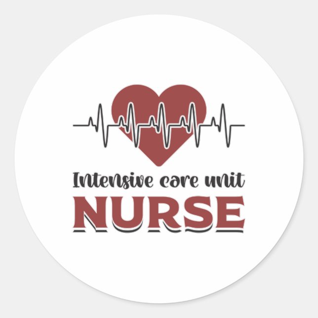 Sticker Rond Unité de soins intensifs Infirmière UIC Médecine d (Devant)