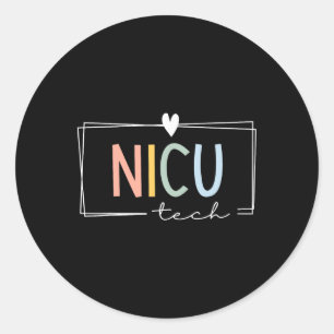 Sticker Rond Unité de soins intensifs néonatals de Nicu Tech ré