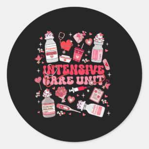 Sticker Rond Unité de soins intensifs Valentine pour infirmière