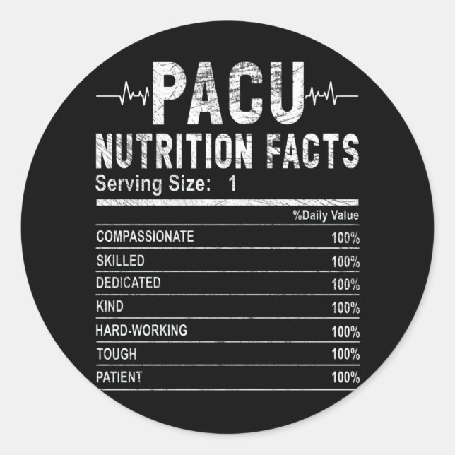 Sticker Rond Unité de soins post-anesthésiques infirmière Nutri (Devant)