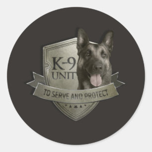Sticker Rond Unité K9 - Malinois - berger belge