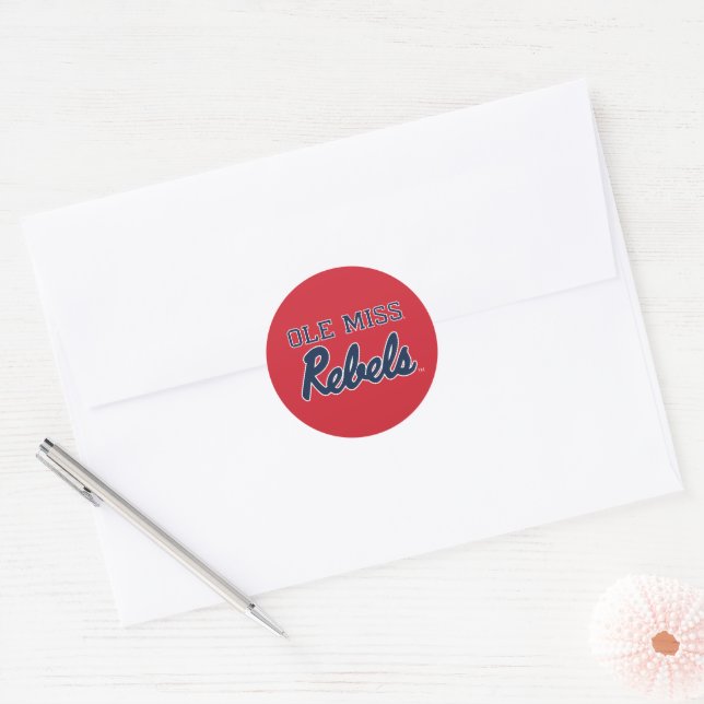 Sticker Rond Université du Mississippi | Ole Miss Rebels (Enveloppe)