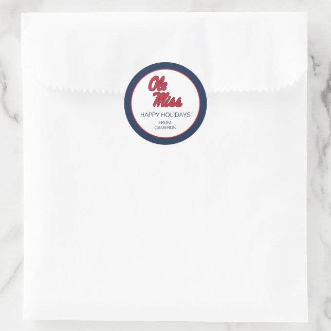 Sticker Rond Université du Mississippi | Ole Miss Script (Sac)