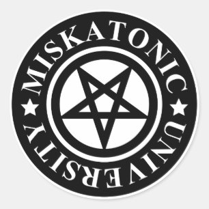 STICKER ROND UNIVERSITÉ MISKATONIQUE