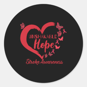 Sticker Rond Unshakable Guerrier Mois de sensibilisation aux ac