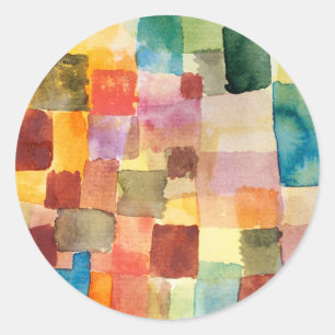 Sticker Rond Untitled abstract water color squares - Paul Klee