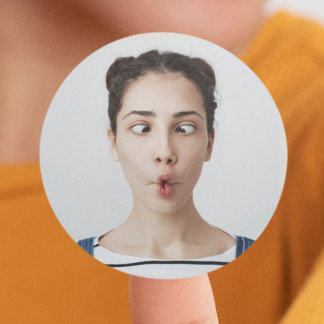 Sticker Rond Upload Your Funny Face Photo Selfie
