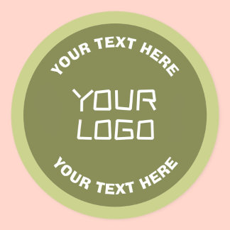 Sticker Rond Uploaded Logo or Design & Editable Text Any Color
