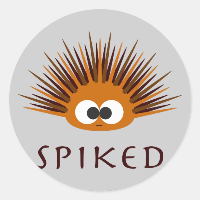 Sticker Rond Urchine de mer orange mignonne (Devant)
