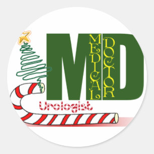 STICKER ROND UROLOGUE DE NOËL - DOCTEUR - DM