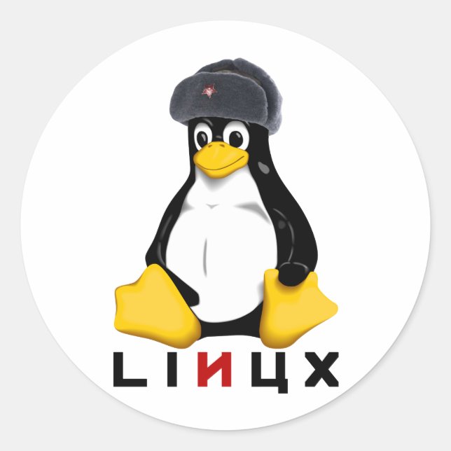 Sticker Rond Urss Linux (Devant)