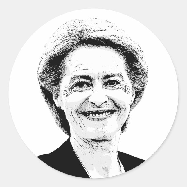 Sticker Rond Ursula von der Leyen (Devant)