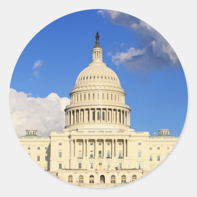 Sticker Rond US Capitol Building, Washington DC, États-Unis (Devant)