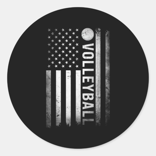 Sticker Rond US Volleball Practice USA Drapeau American Women M (Devant)