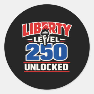 Sticker Rond Usa 250e anniversaire Liberté Niveau 250 Débloqué